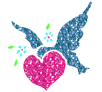 Gif animé coeur oiseau